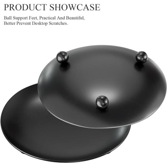 Set of 2 black metal pillar candle holders round candle plates for table decor - Picture 4 of 8